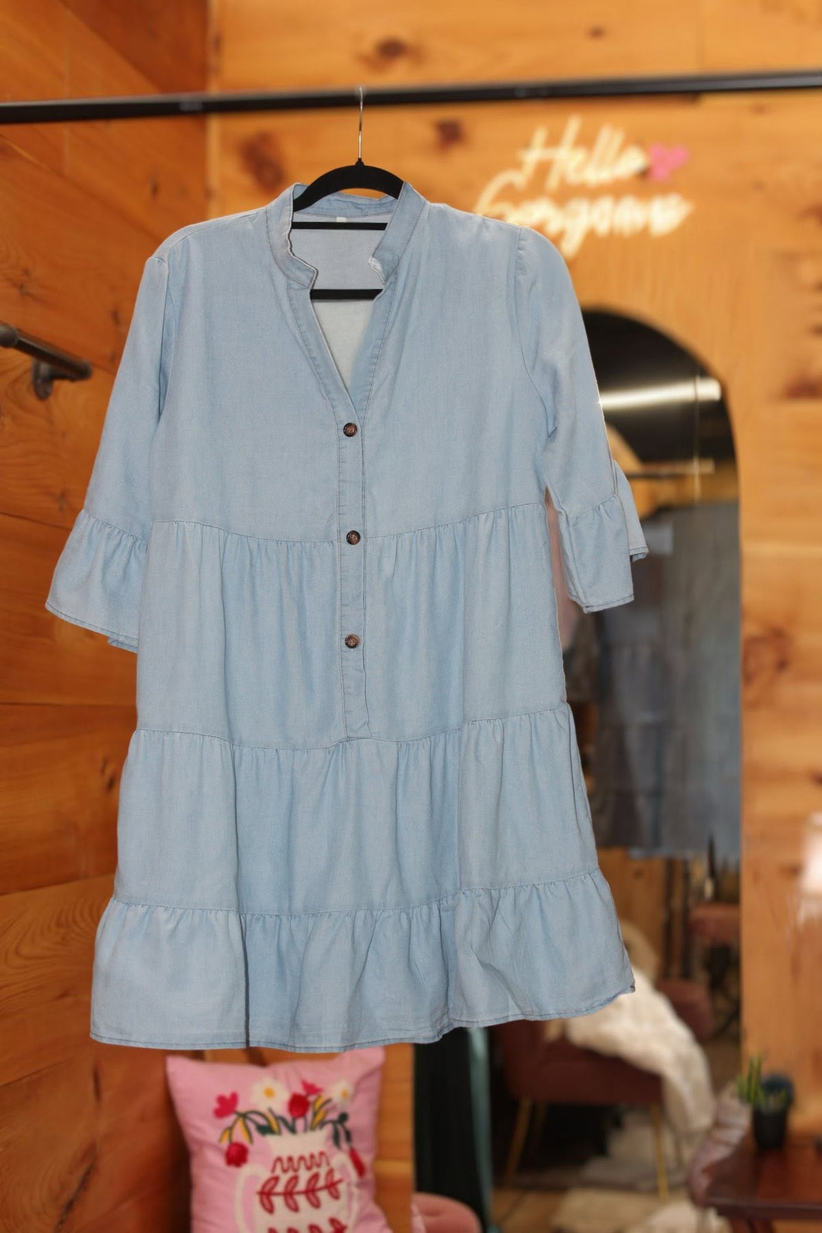 Ruffle Sleeve Tiered Dress